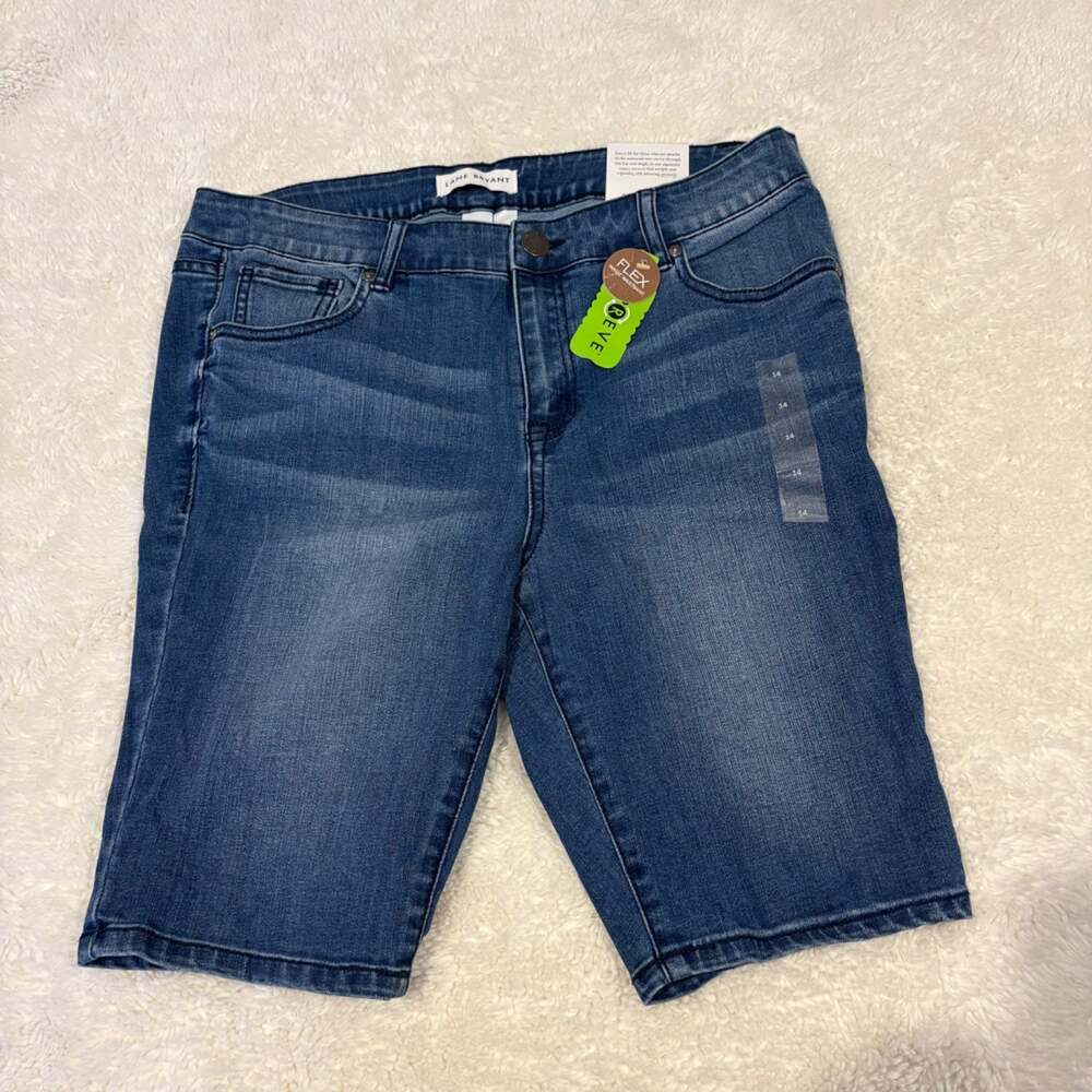 Lane Bryant Womens Flex Magic Waistband Bermuda Shorts 10" 14 Casual Slimming
